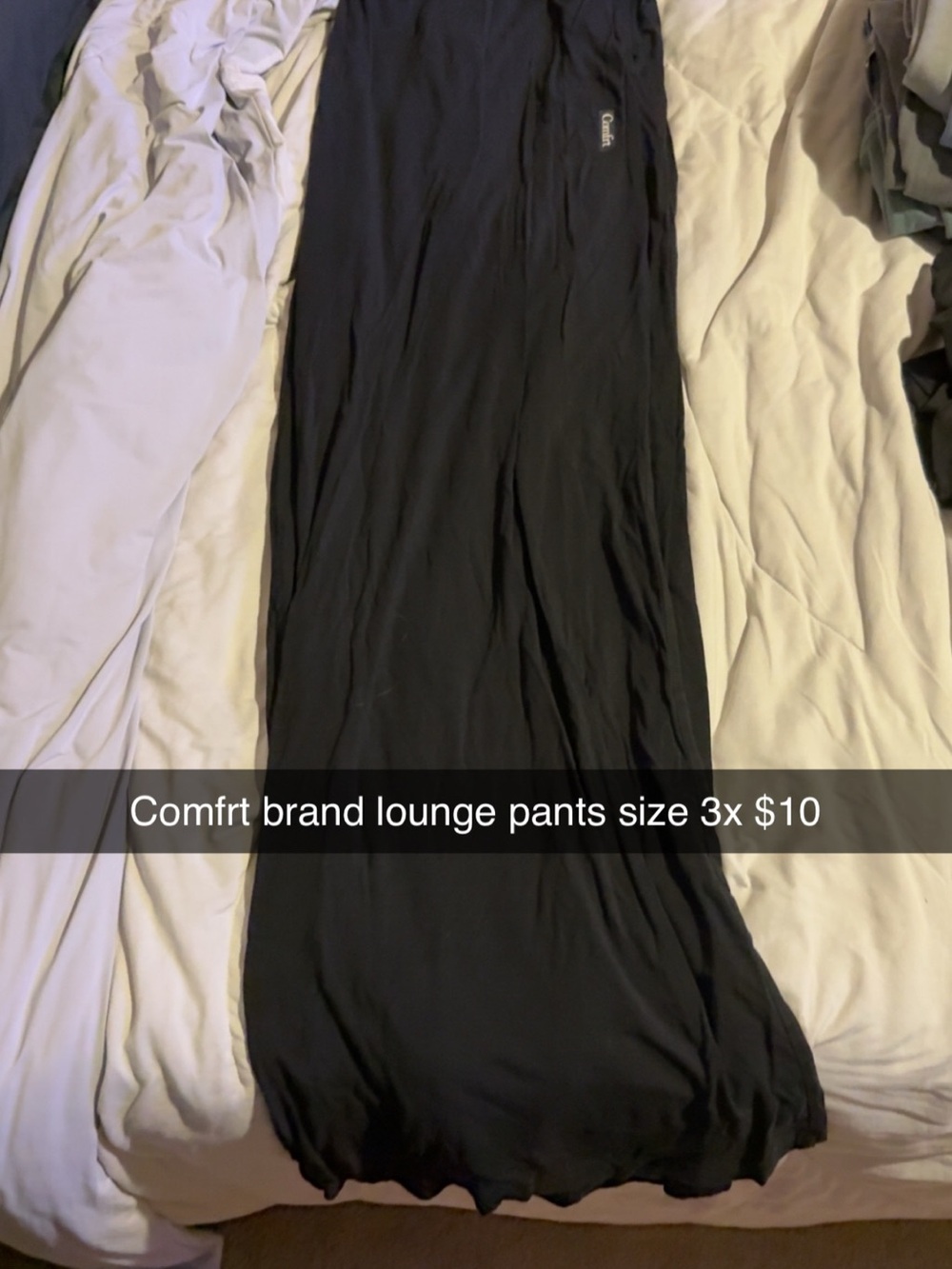 Comfort Brand Wide-Leg Lounge Pants in Black